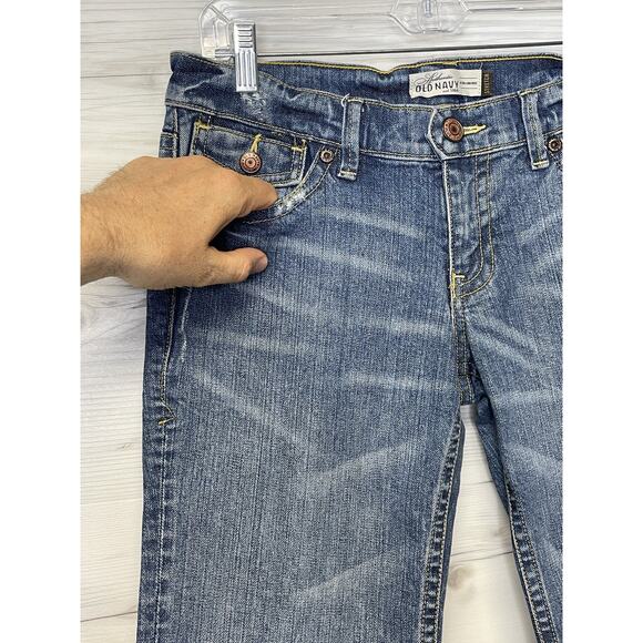 Old Navy Bermuda Shorts Womens 8 Blue Denim Ultra Low Rise Stretch Jean 00s Y2K - Picture 2 of 11